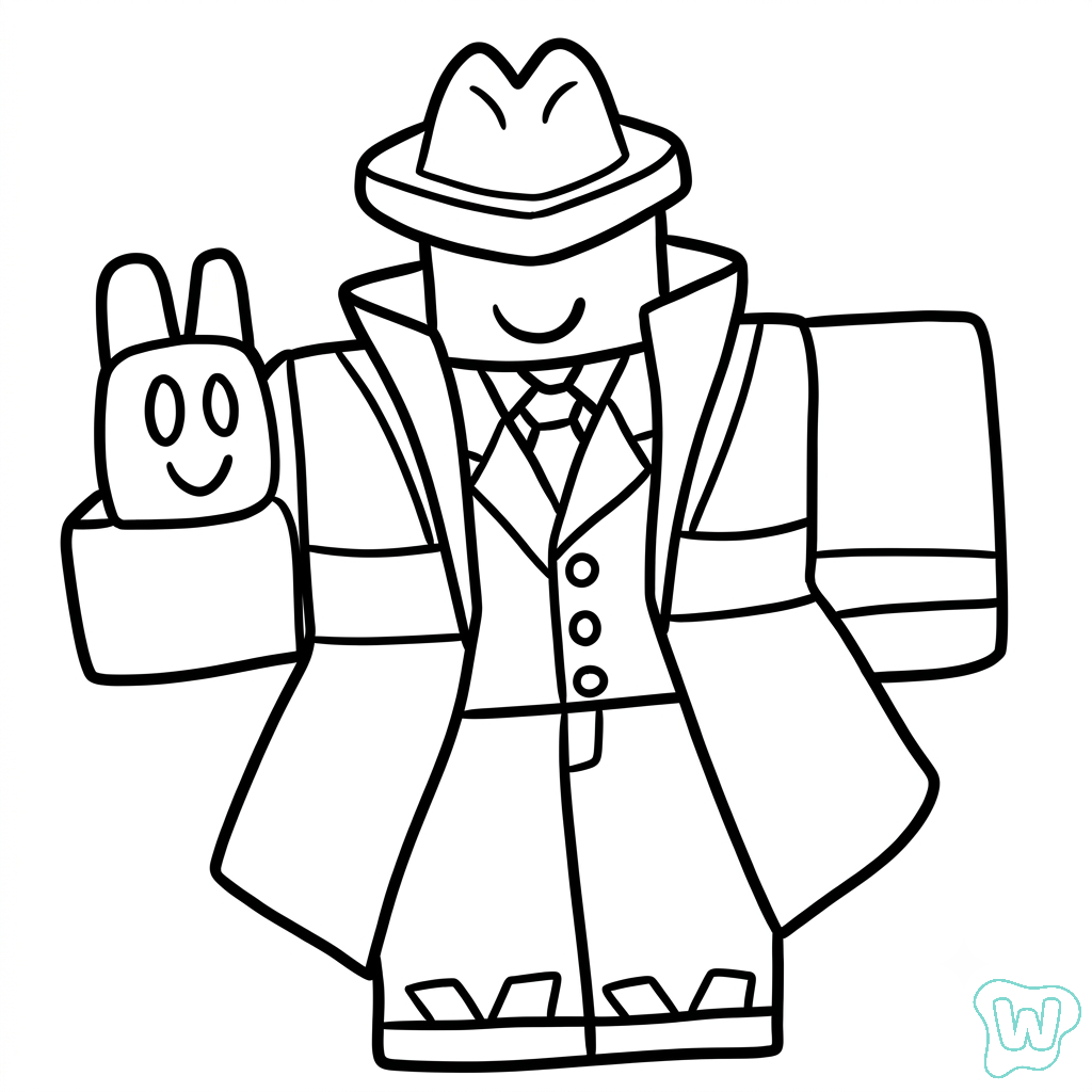 páginas para colorear de preescolar Mafioso Roblox