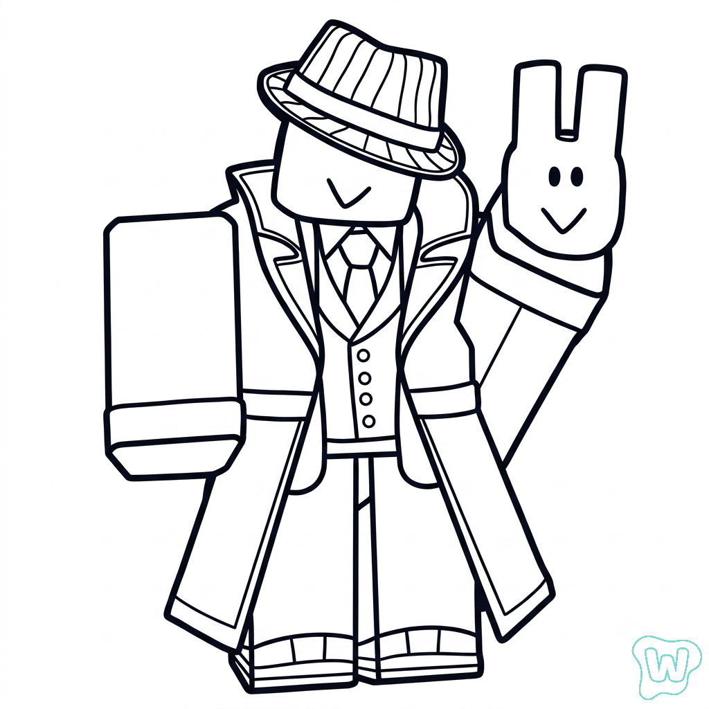 Mafioso Roblox páginas para colorear para adultos fáciles