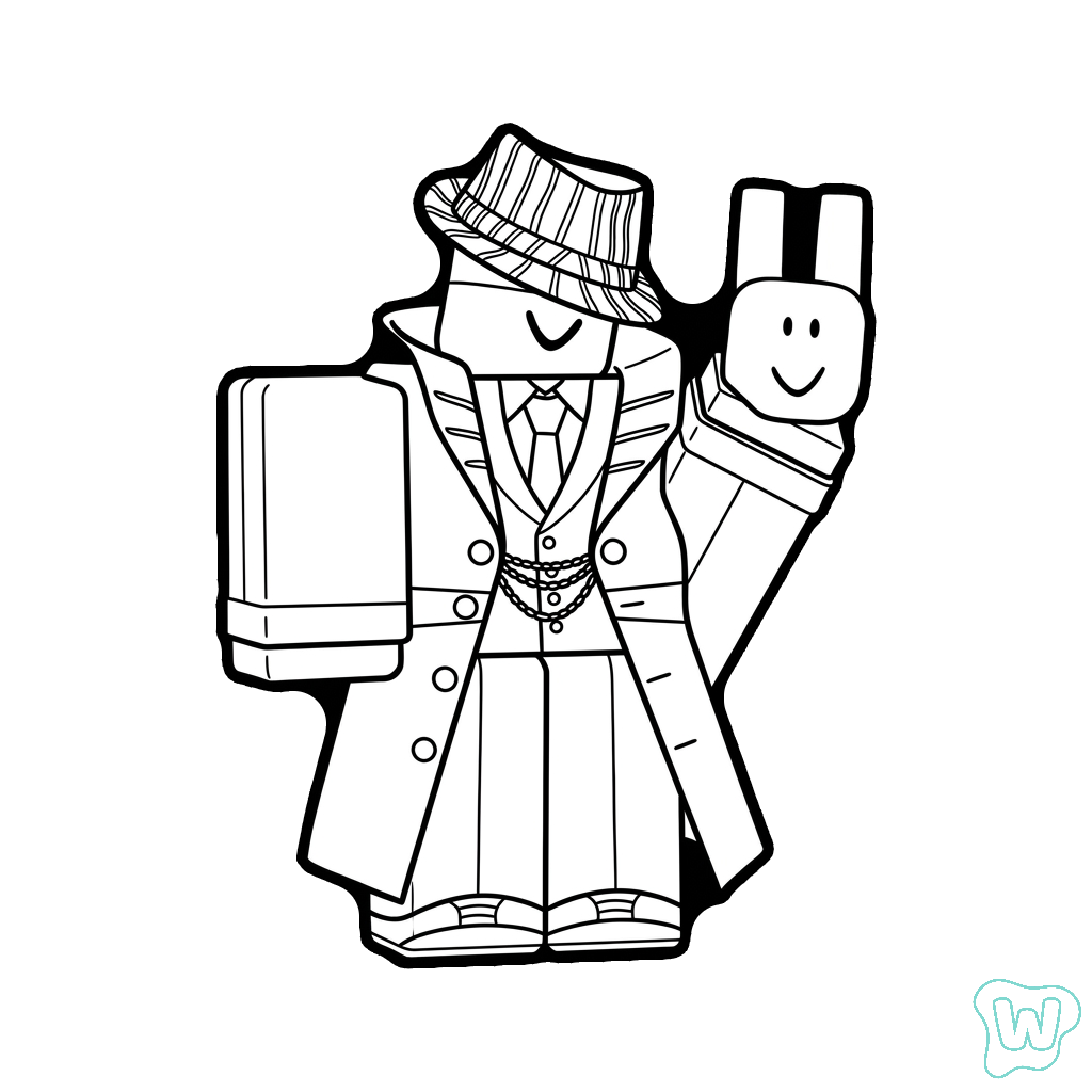 páginas para colorear para niños Mafioso Roblox