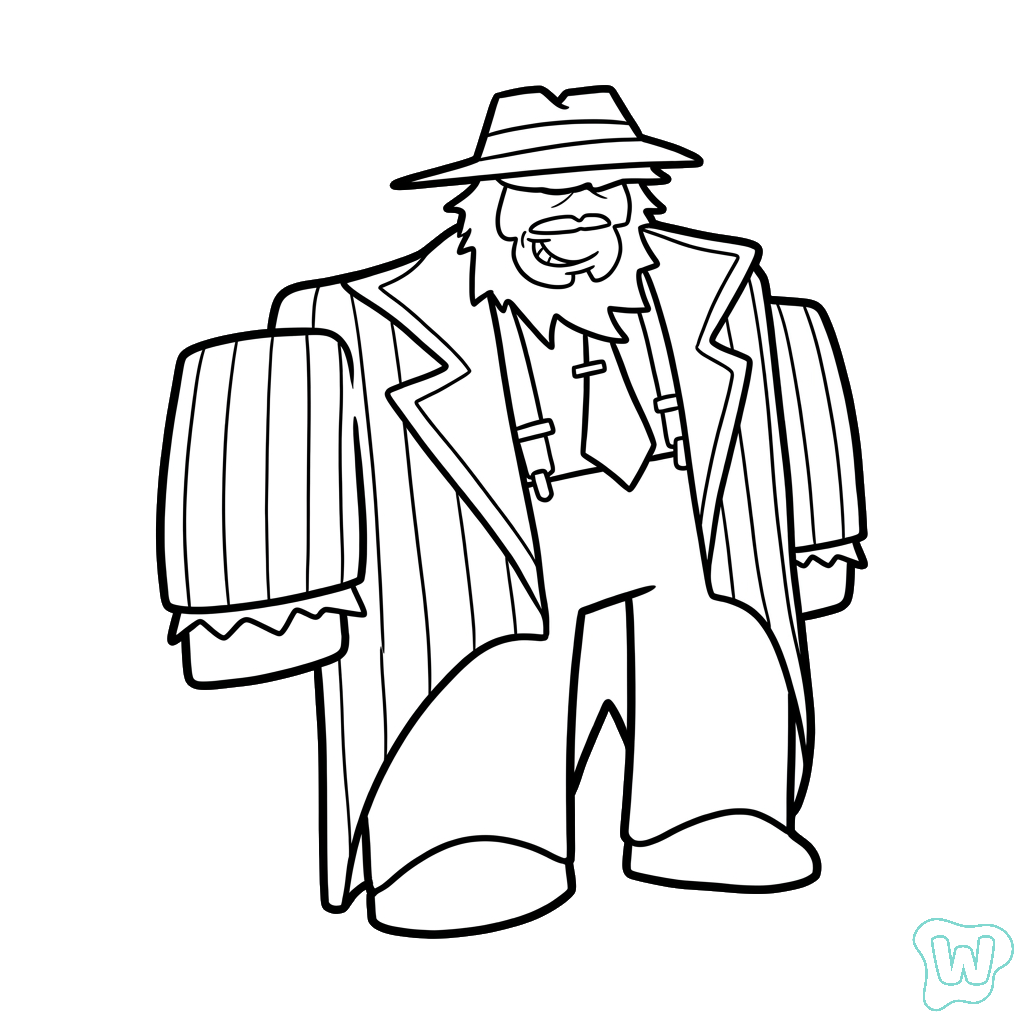 páginas para colorear gratis para adultos Mafioso Roblox