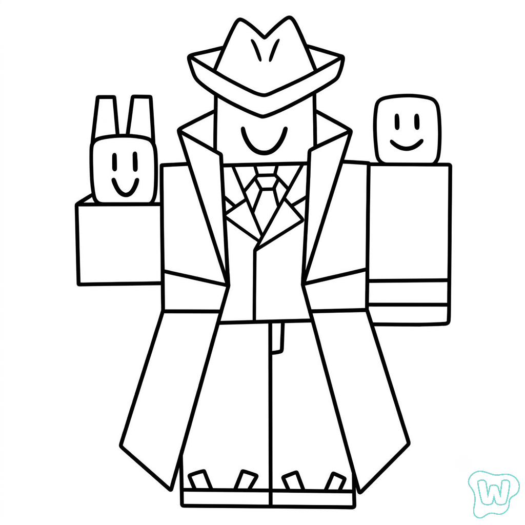 páginas para colorear para niños Mafioso Roblox 1