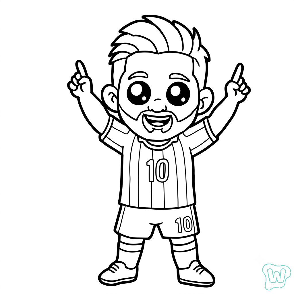 dibujos para colorear grinch Messi Chibi