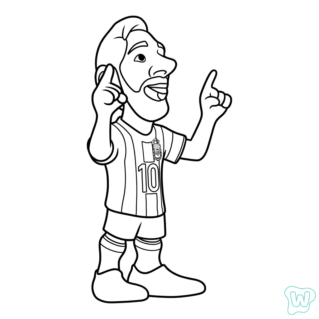 páginas para colorear imprimibles gratis Messi Chibi