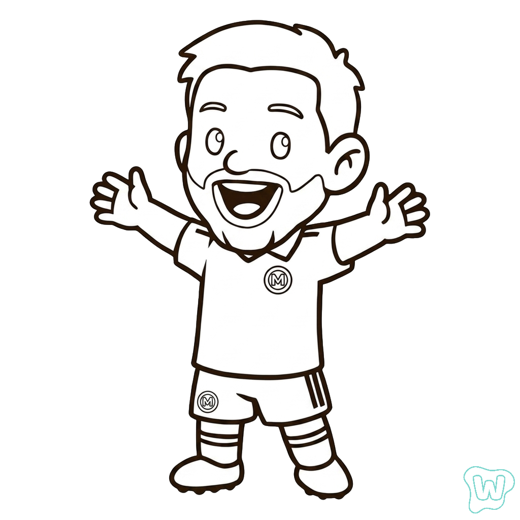Messi Chibi páginas para colorear gratis