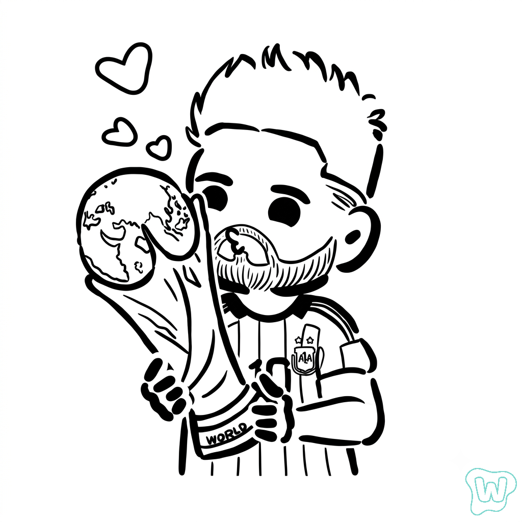 Messi Chibi páginas para colorear imprimibles