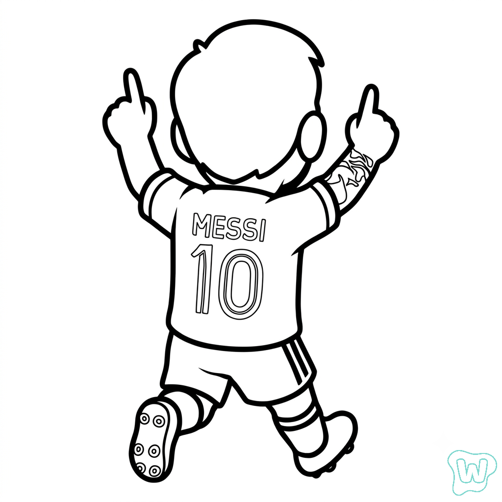 páginas para colorear Messi Chibi imprimibles gratis