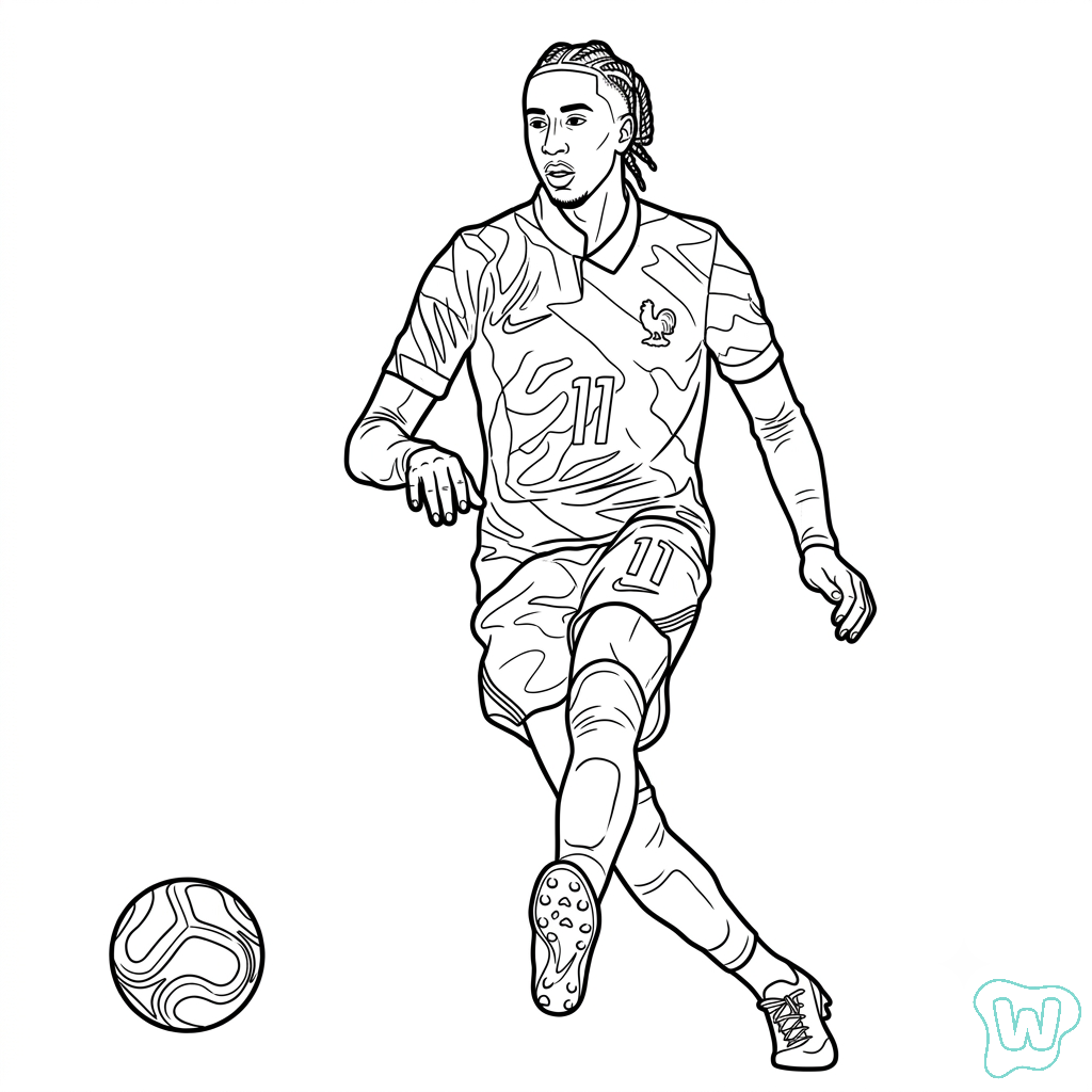 Michael Olise Mundial 2026 para colorear y Imprimir PDF gratis 1