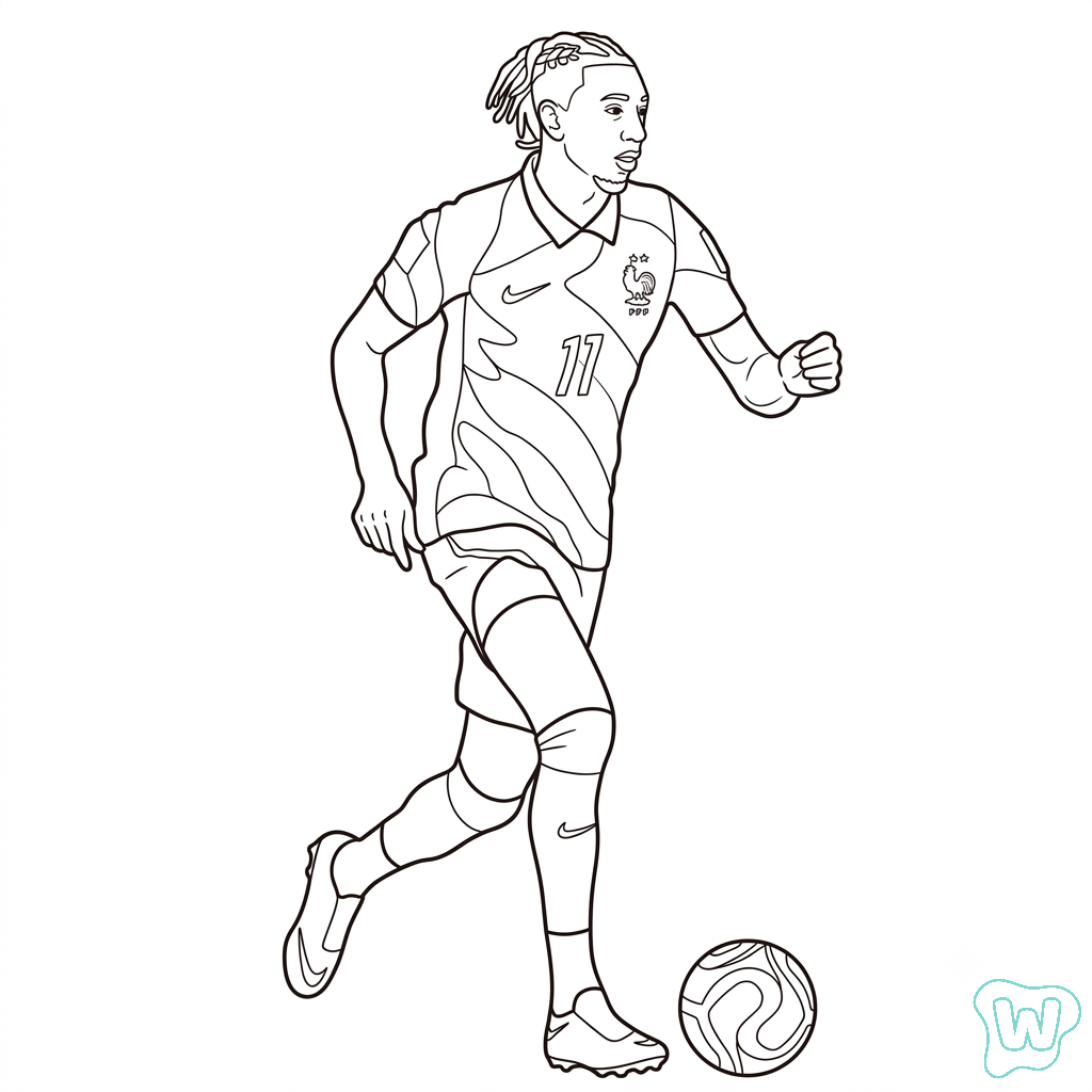 páginas para colorear Michael Olise Mundial 2026