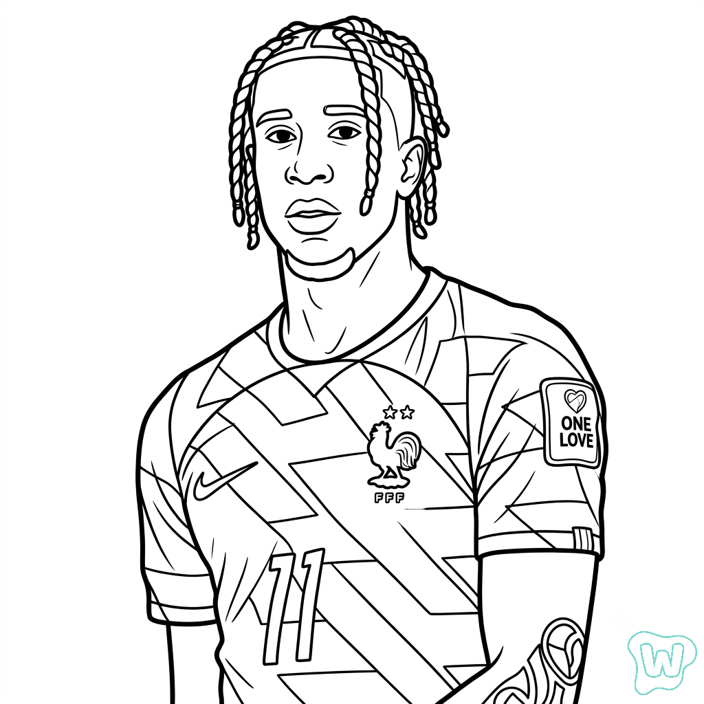 Michael Olise Mundial 2026 páginas para colorear para imprimir