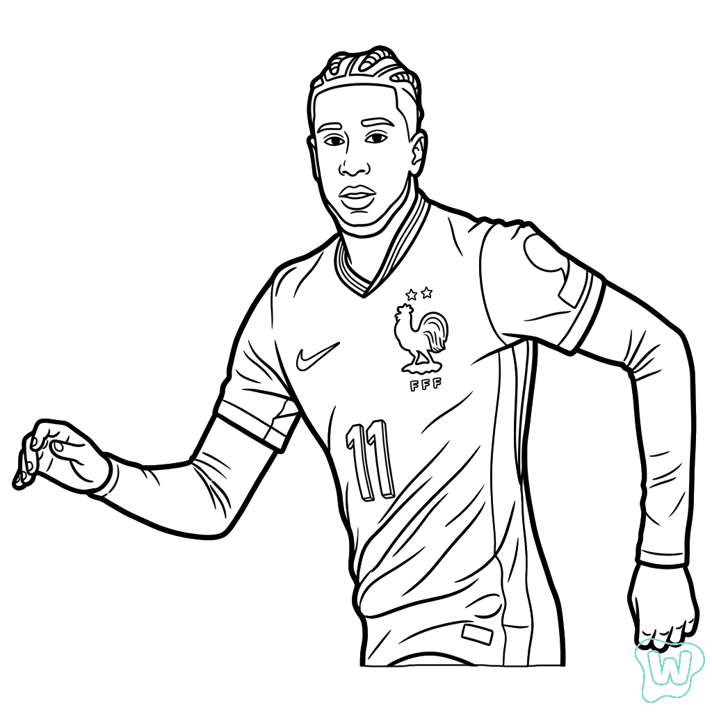 Michael Olise Mundial 2026 páginas para colorear pdf
