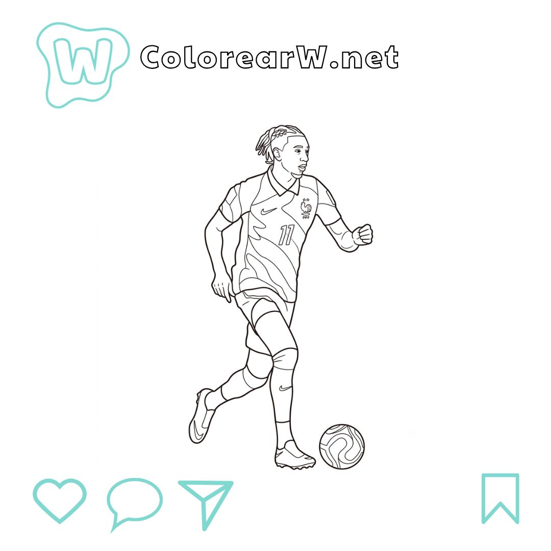Michael Olise Mundial 2026 para colorear (PDF para imprimir gratis) thumbnail