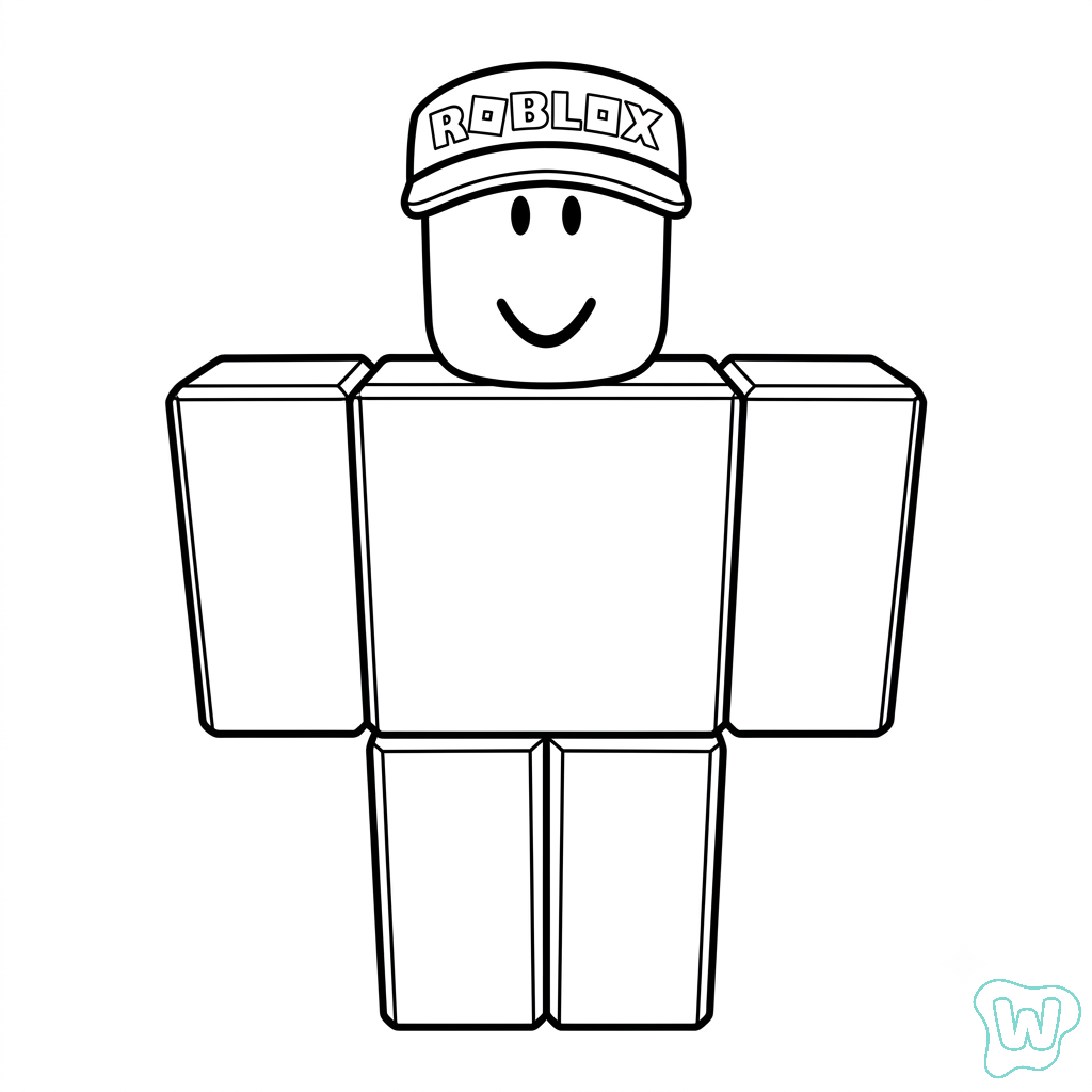 felices páginas para colorear Noob Roblox