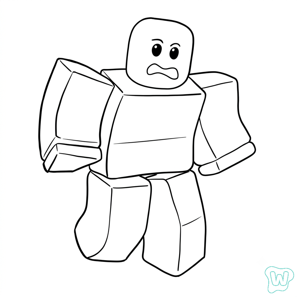 divertidas páginas para colorear Noob Roblox