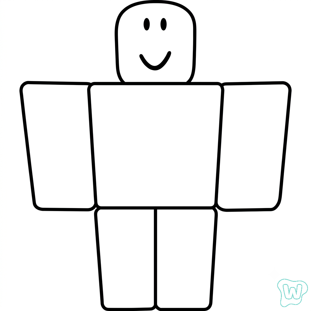 páginas para colorear imprimibles Noob Roblox