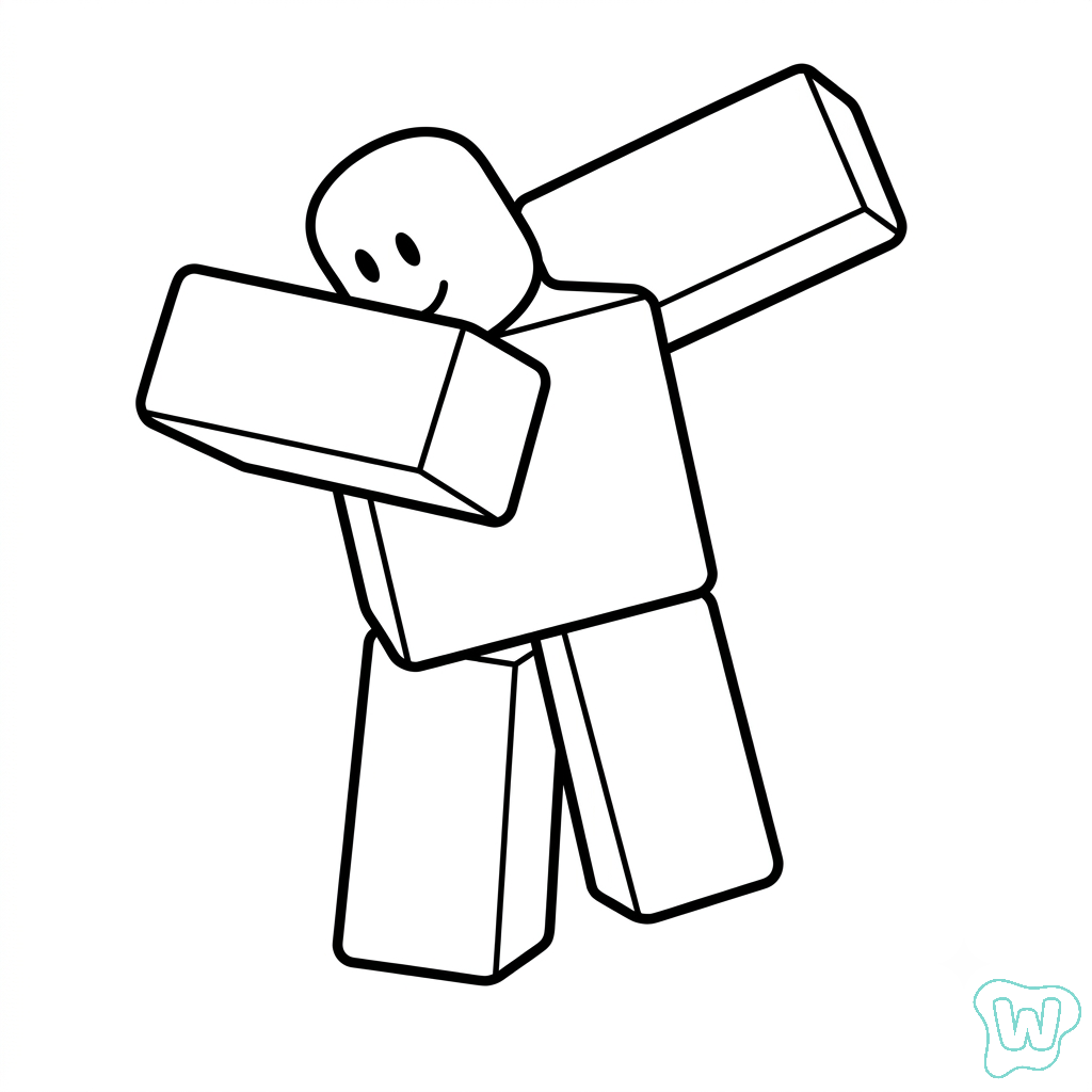 Noob Roblox páginas para colorear para adultos 1