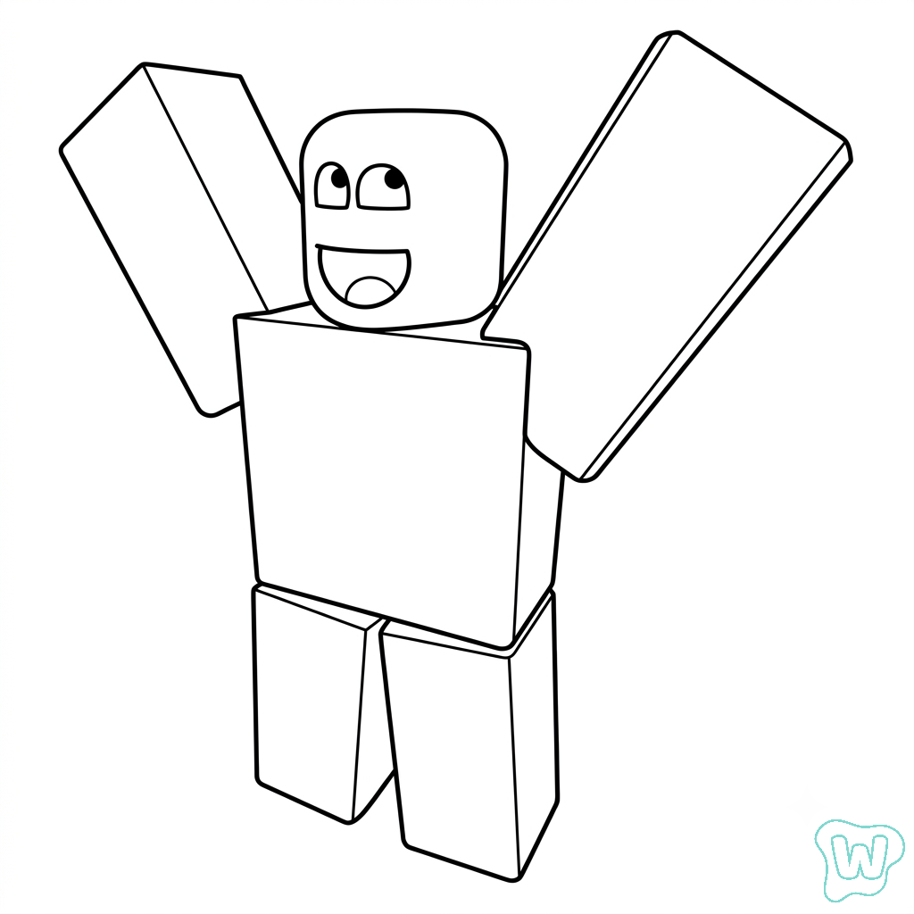 páginas para colorear para Noob Roblox