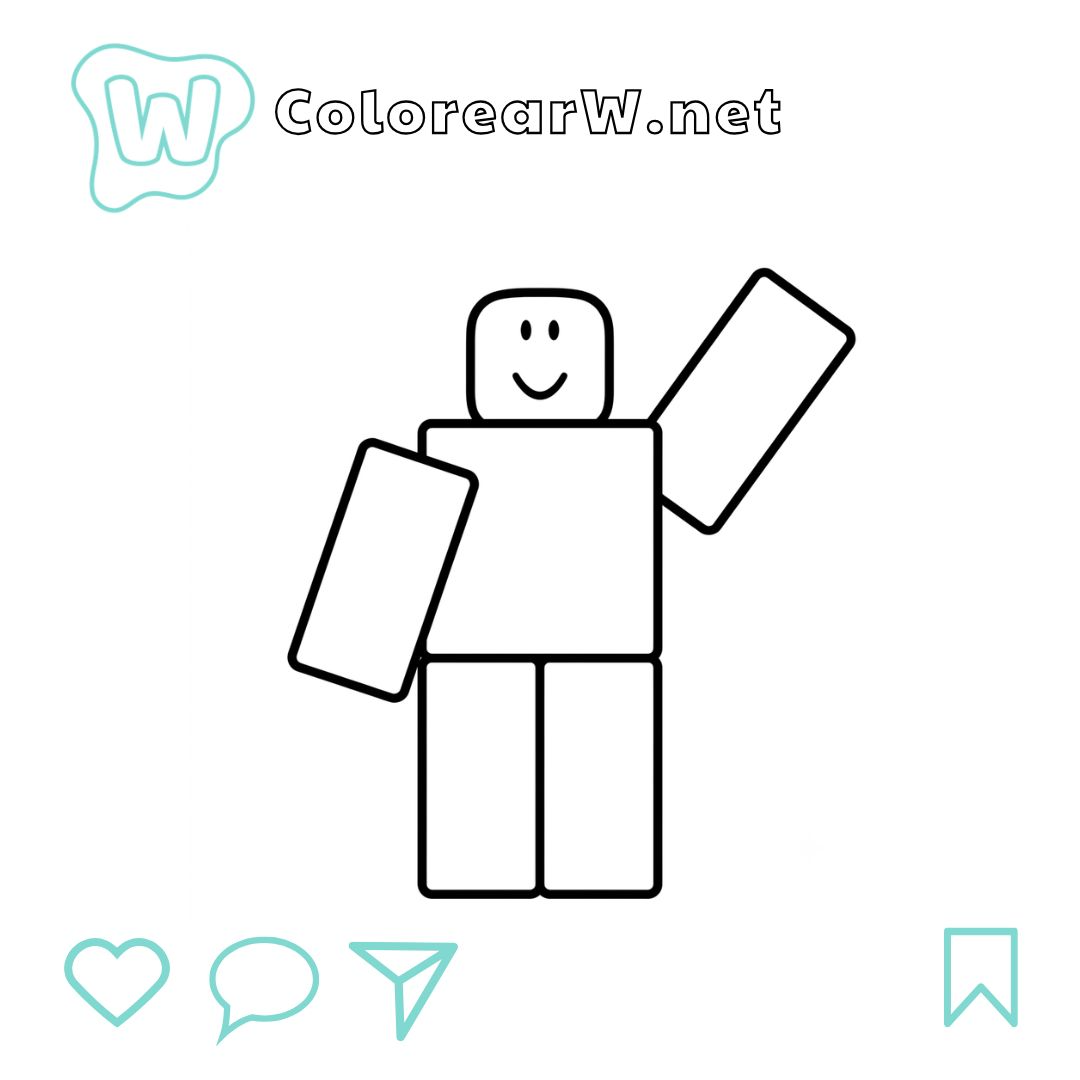 Noob Roblox para colorear (PDF para imprimir gratis) thumbnail