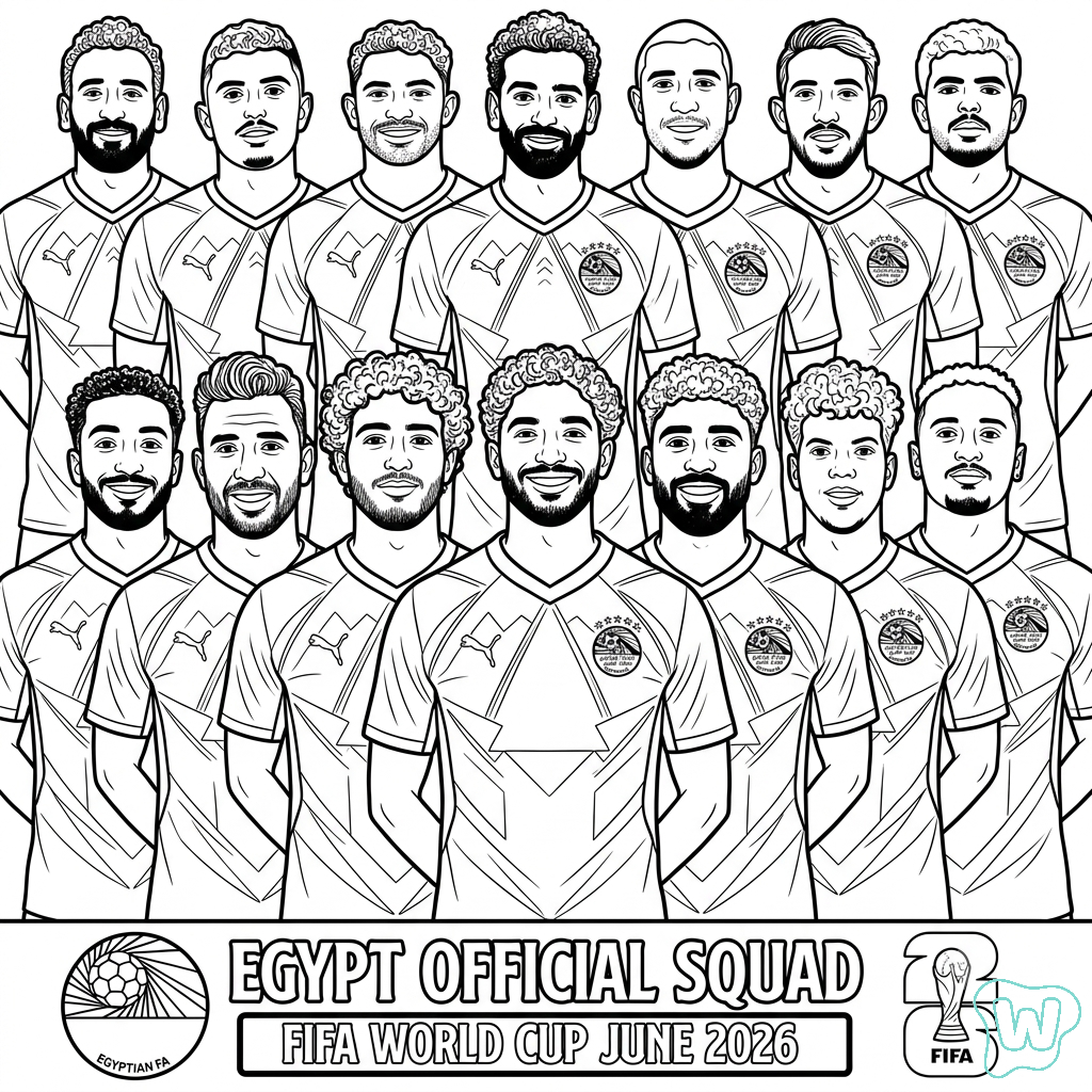 Selección de Egipto Mundial 2026 dibujos para colorear grinch