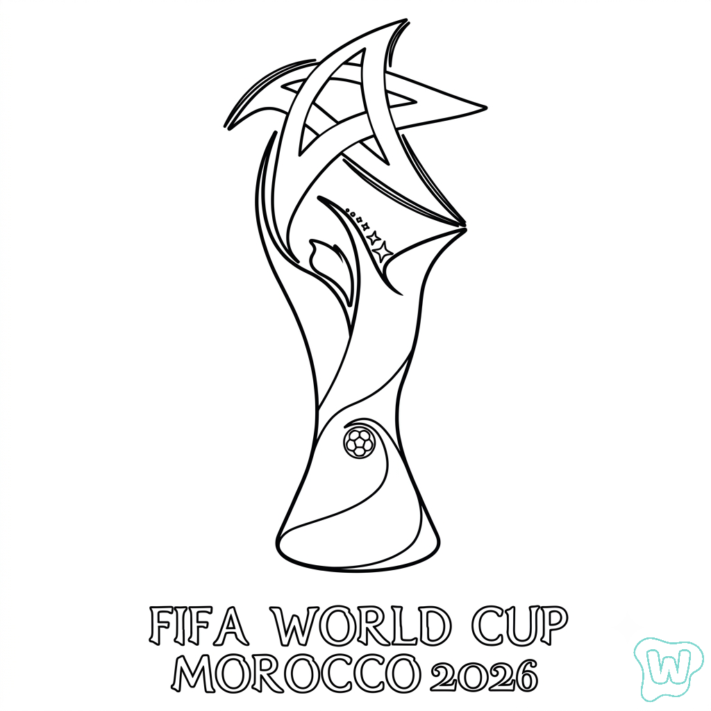 Selección de Marruecos Mundial 2026 páginas para colorear fáciles
