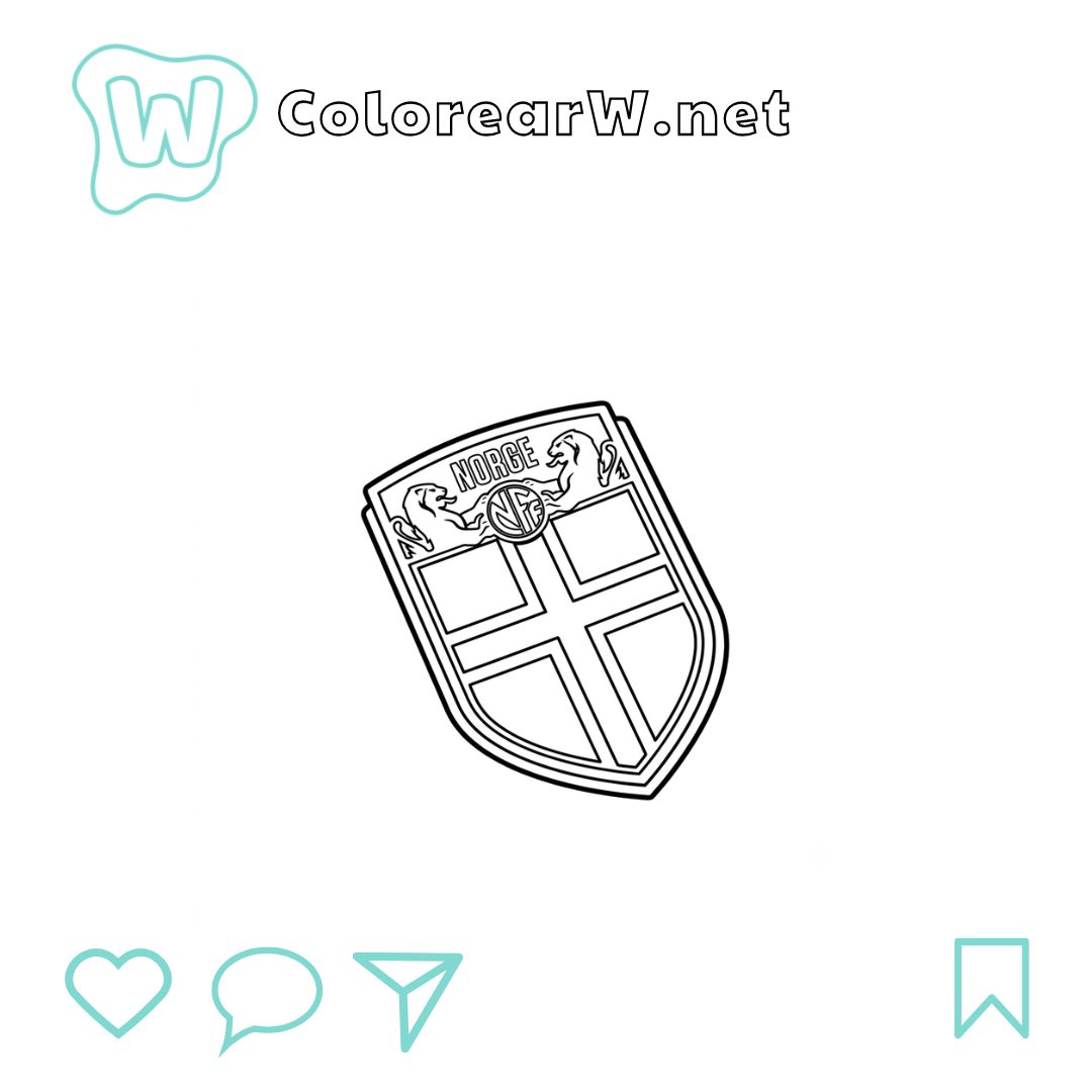 Selección de Noruega Mundial 2026 para colorear (PDF para imprimir gratis) thumbnail