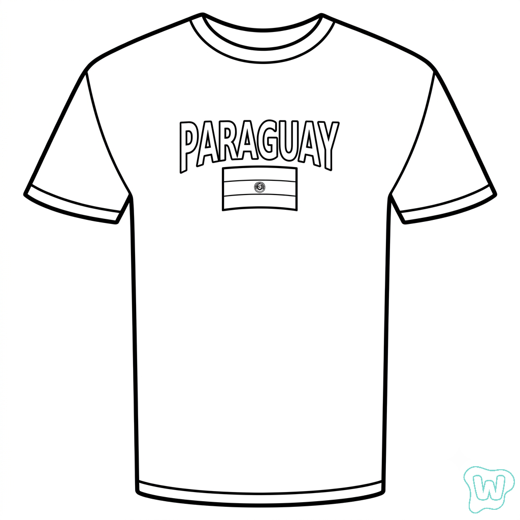 Selección de Paraguay Mundial 2026 para colorear y Imprimir PDF gratis