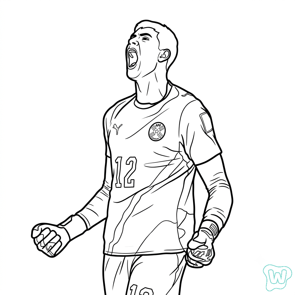 para colorear Selección de Paraguay Mundial 2026