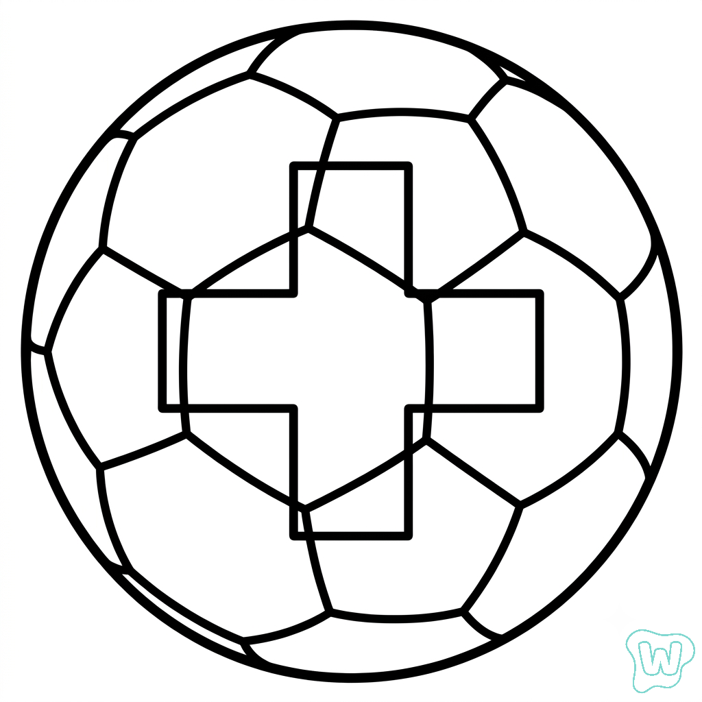 páginas para colorear para niños Selección de Suiza Mundial 2026