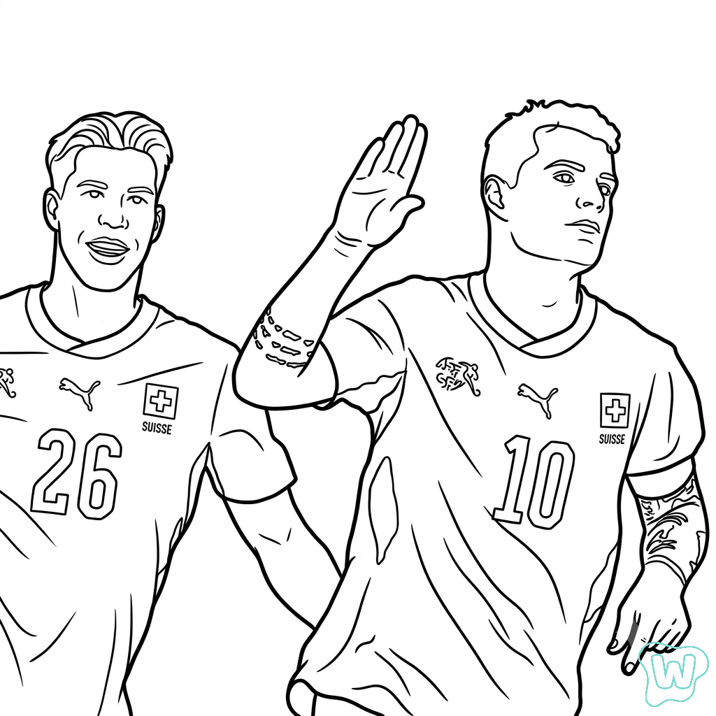 Selección de Suiza Mundial 2026 páginas para colorear para adultos fáciles