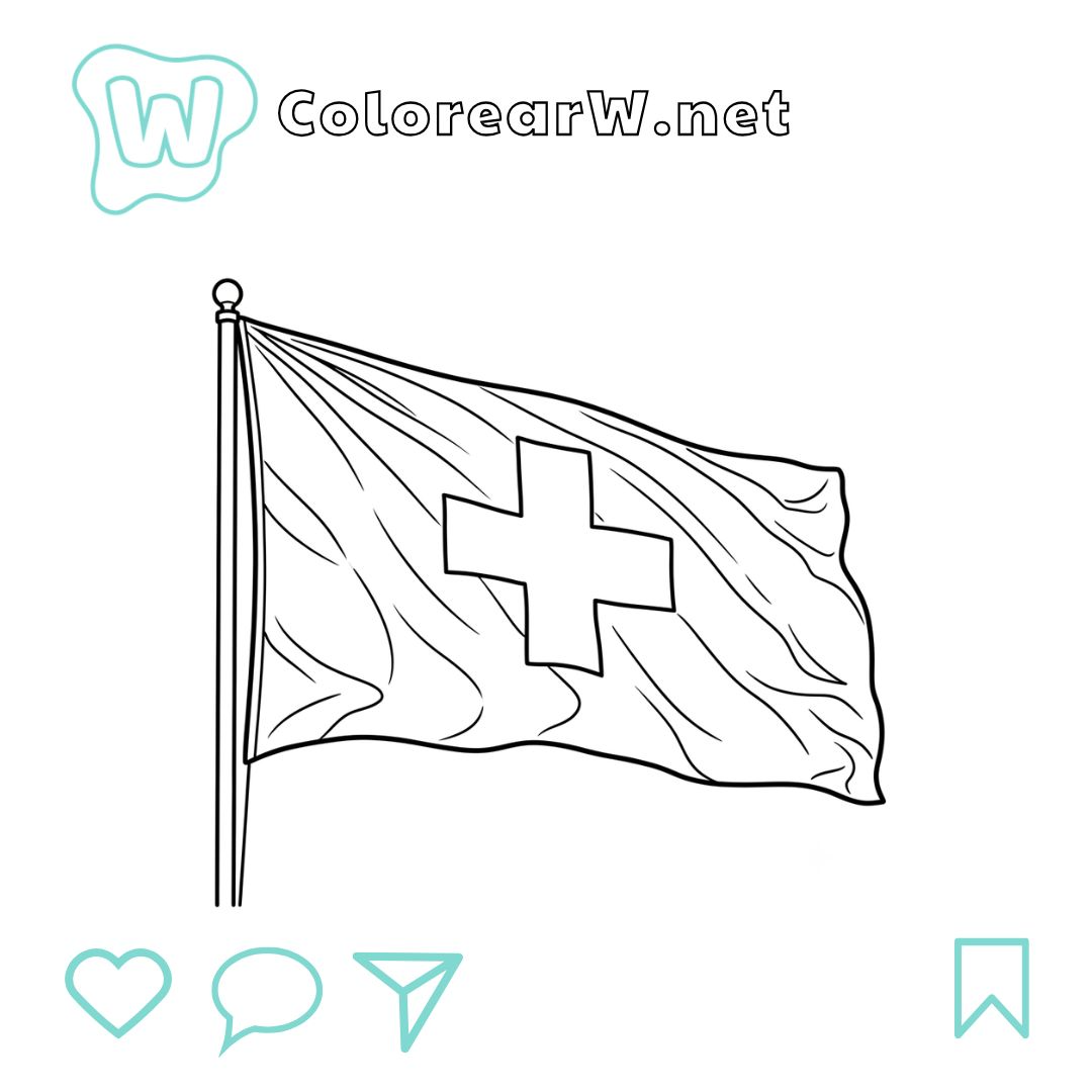 Selección de Suiza Mundial 2026 para colorear (PDF para imprimir gratis) thumbnail