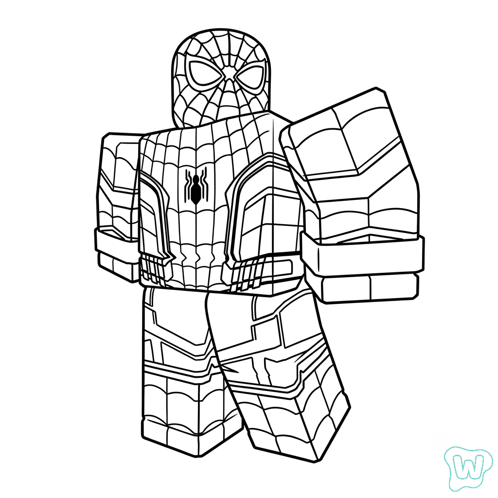Spider-Man Roblox páginas para colorear para niños