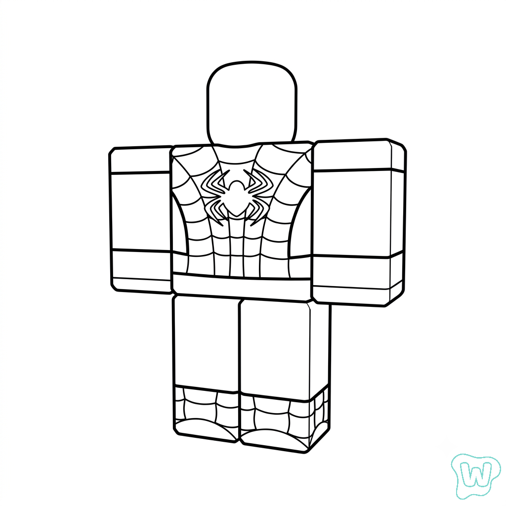 Spider-Man Roblox páginas para colorear de adornos