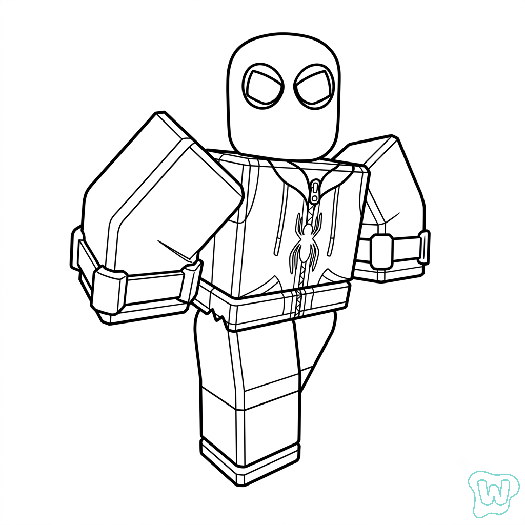 divertidas páginas para colorear Spider-Man Roblox 1
