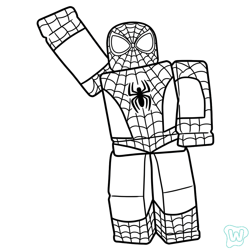 divertidas páginas para colorear Spider-Man Roblox
