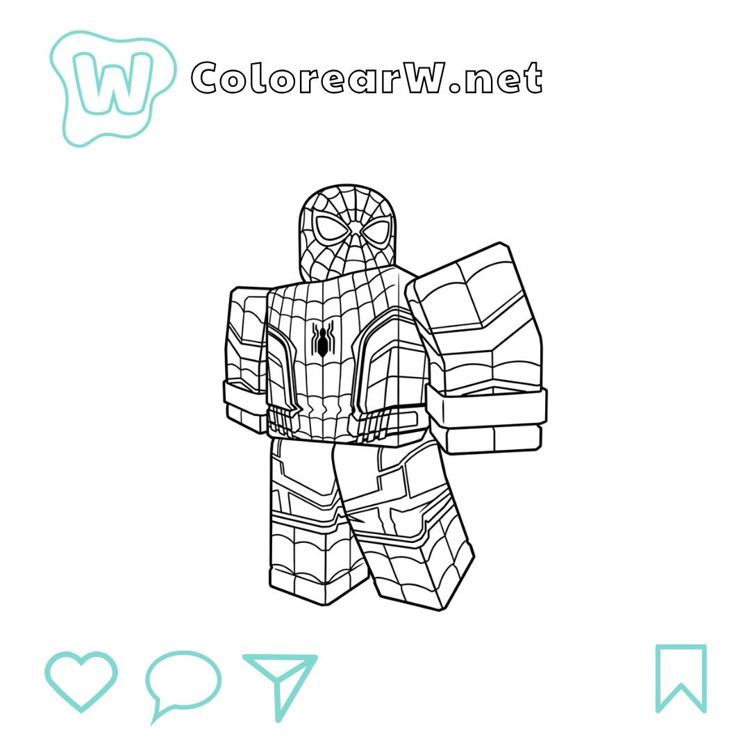 Spider-Man Roblox para colorear (PDF para imprimir gratis) thumbnail