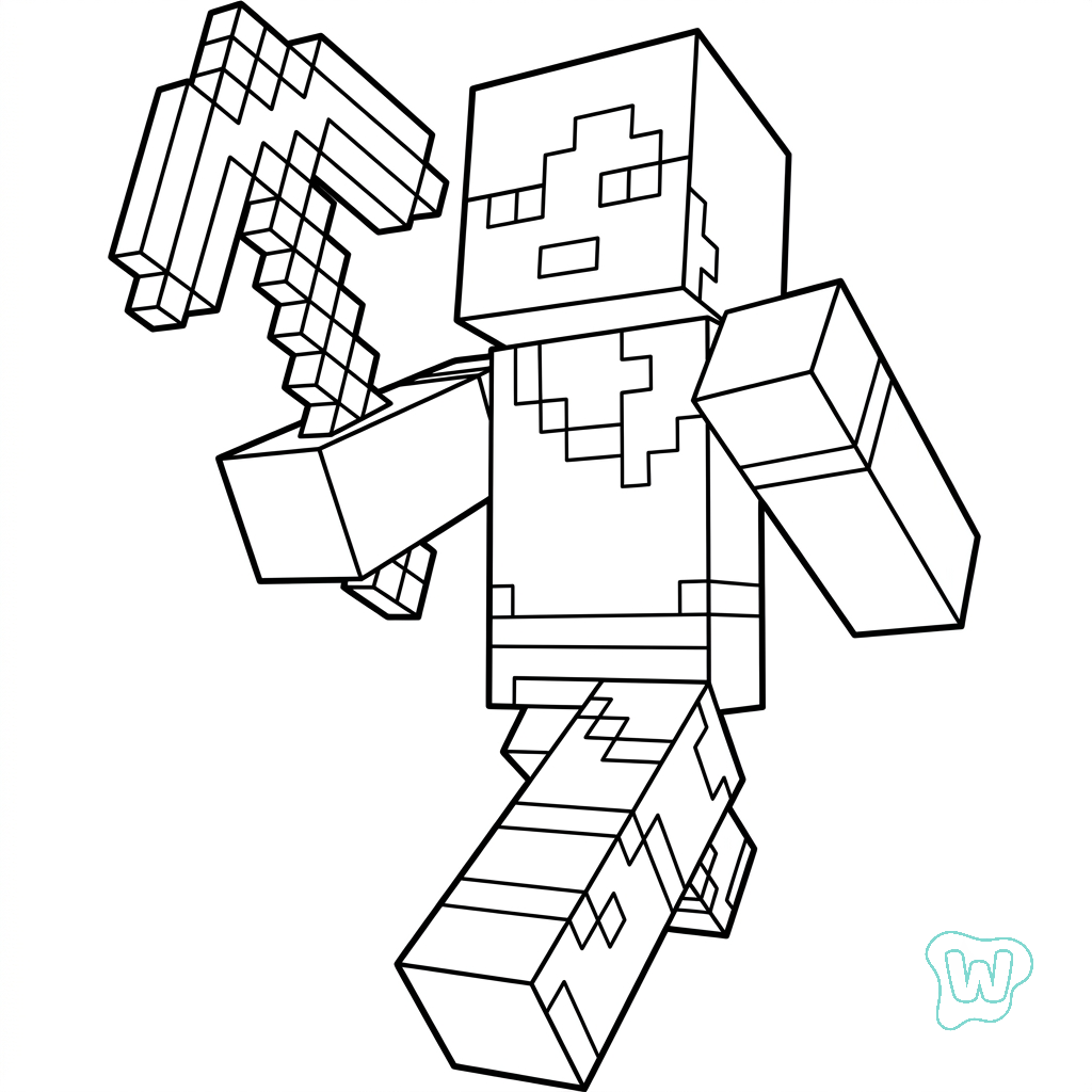 páginas para colorear gratis para adultos Alex Minecraft