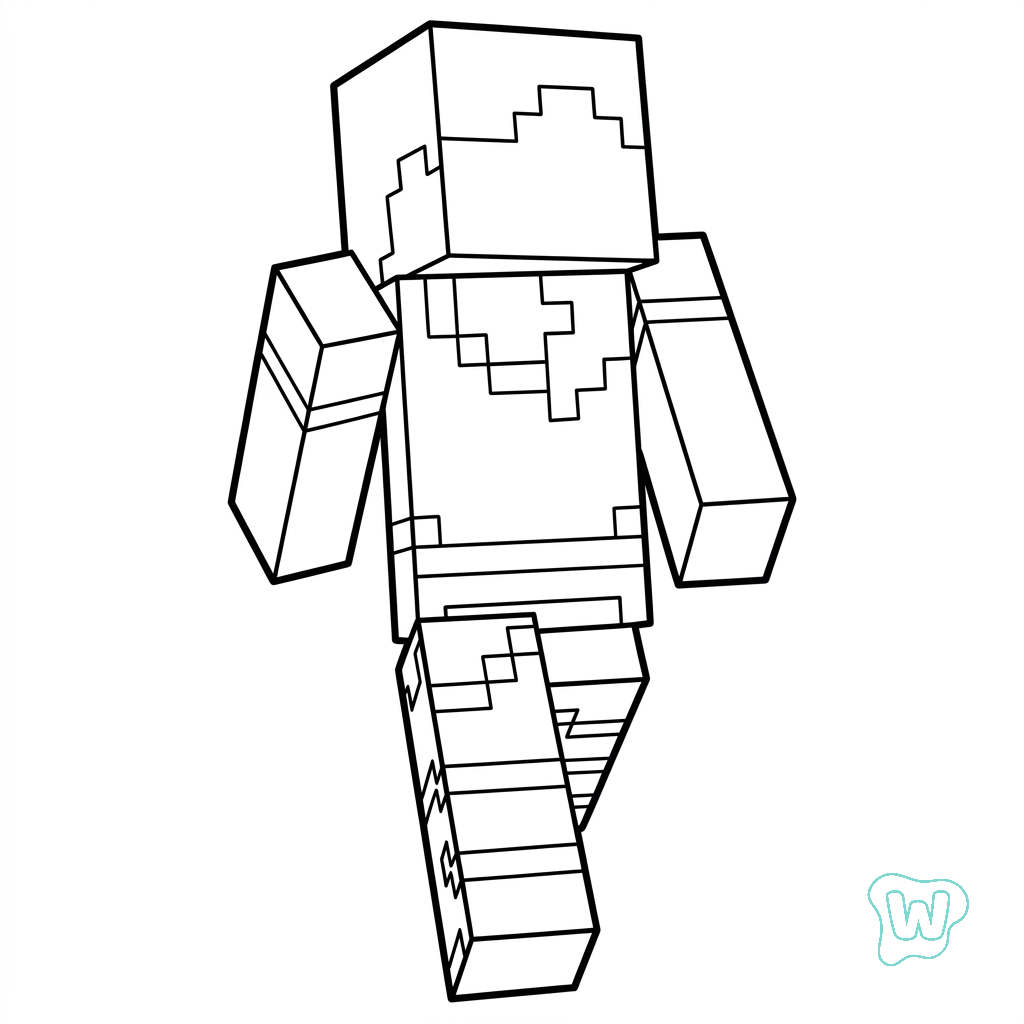 dibujos para colorear grinch Alex Minecraft