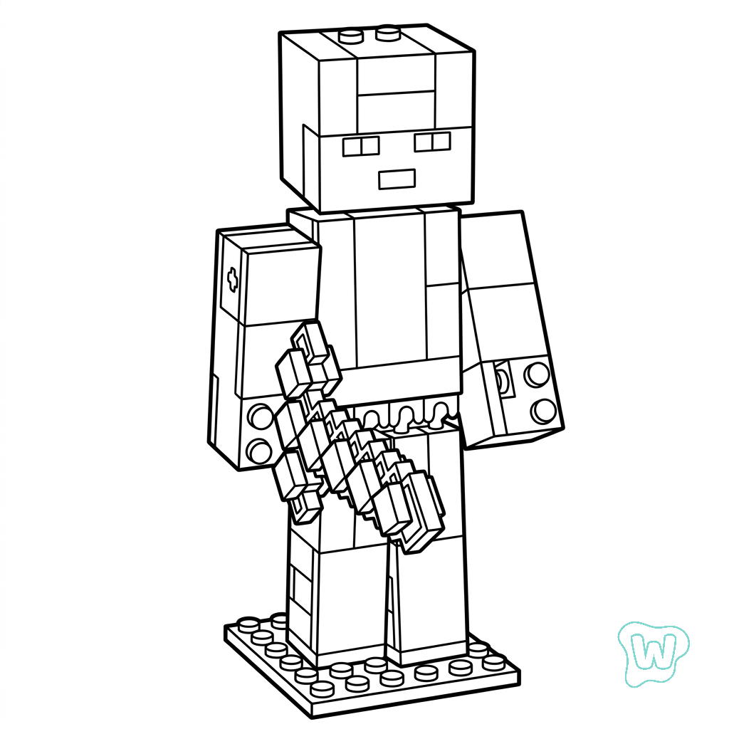 colorear y Imprimir PDF gratis Alex Minecraft