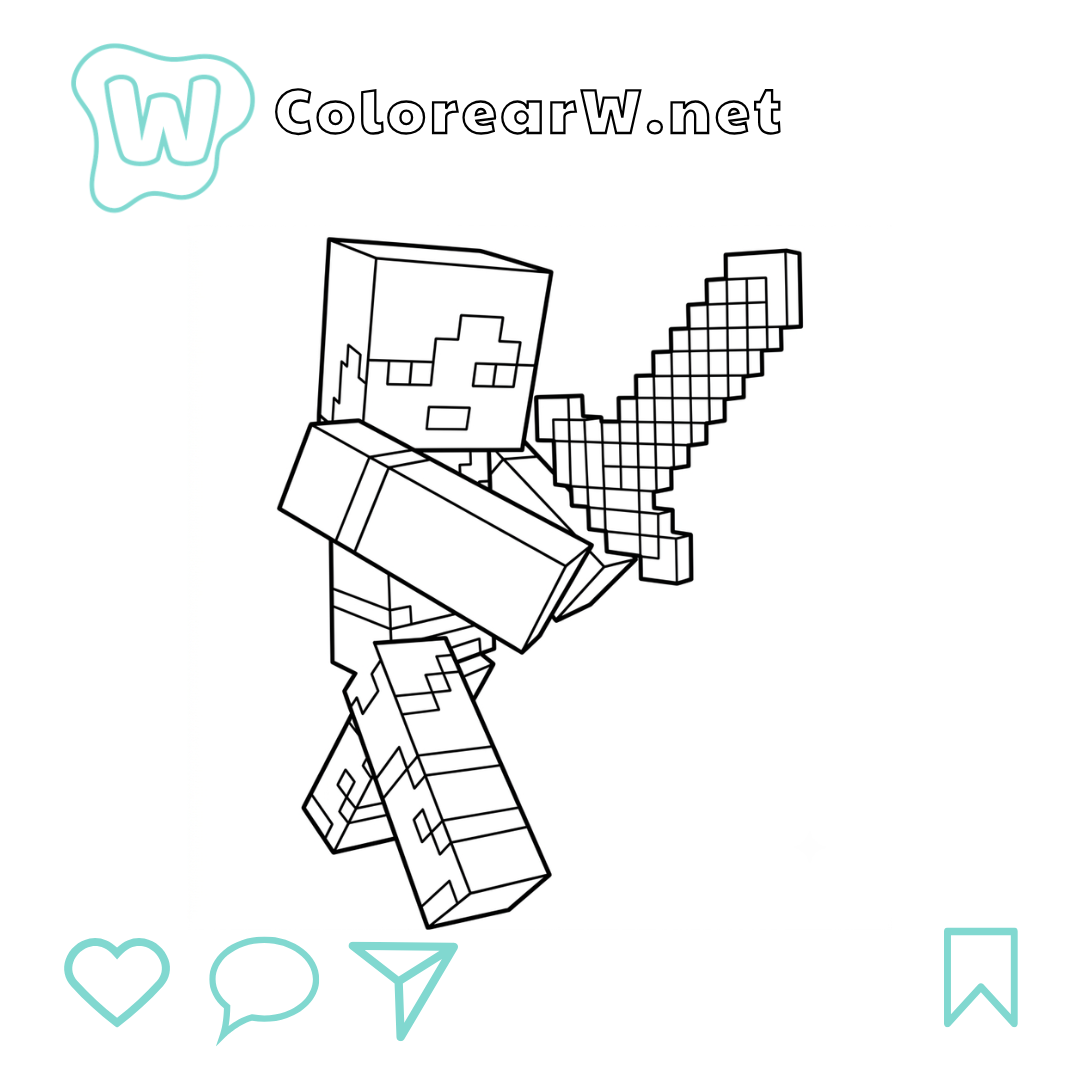 Alex Minecraft para colorear (PDF para imprimir gratis) thumbnail