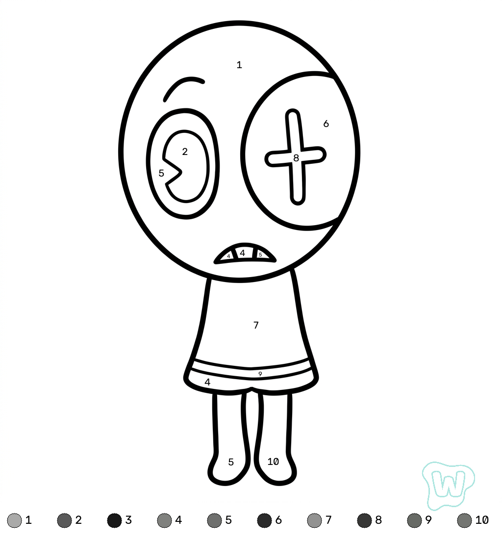 páginas para colorear kawaii lindas Astro Novalite Roblox coloring by numbers