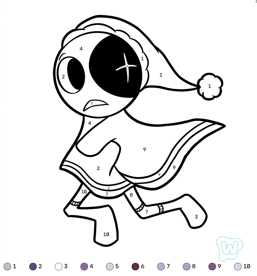 Astro Novalite Roblox coloring by numbers páginas para colorear fáciles