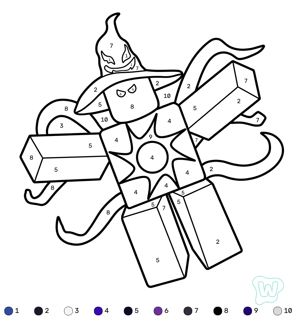 dibujos para colorear grinch Azure Roblox coloring by numbers