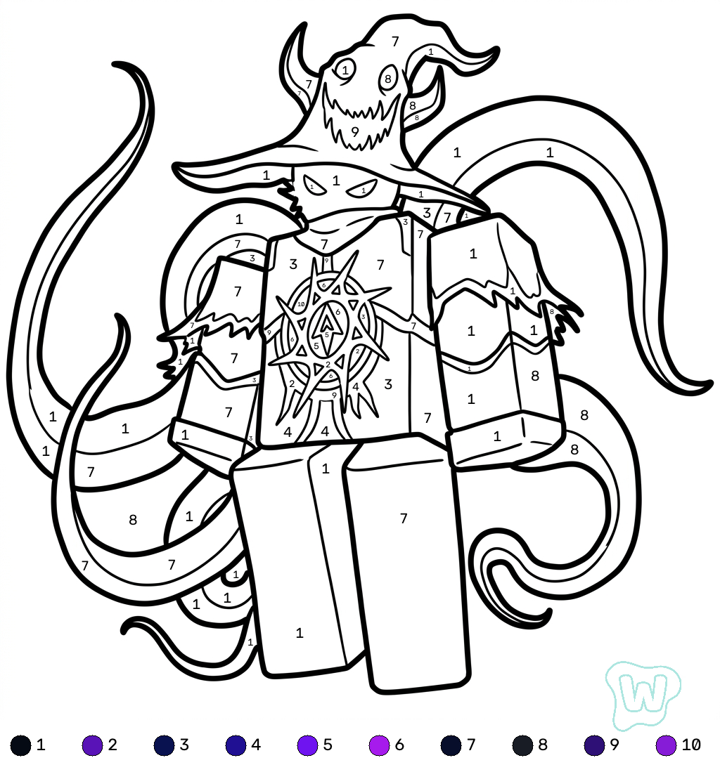 Azure Roblox coloring by numbers para colorear