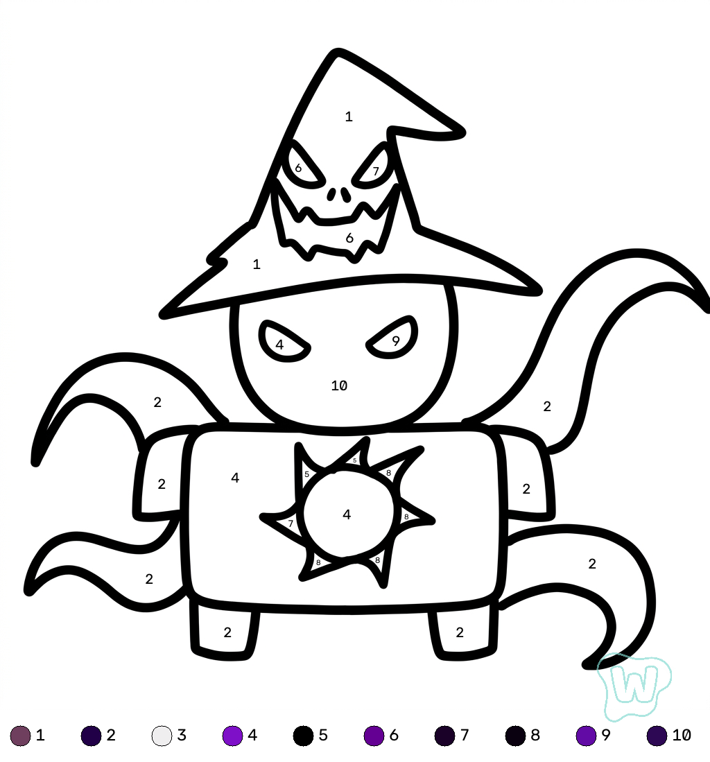 páginas para colorear detalladas de Azure Roblox coloring by numbers