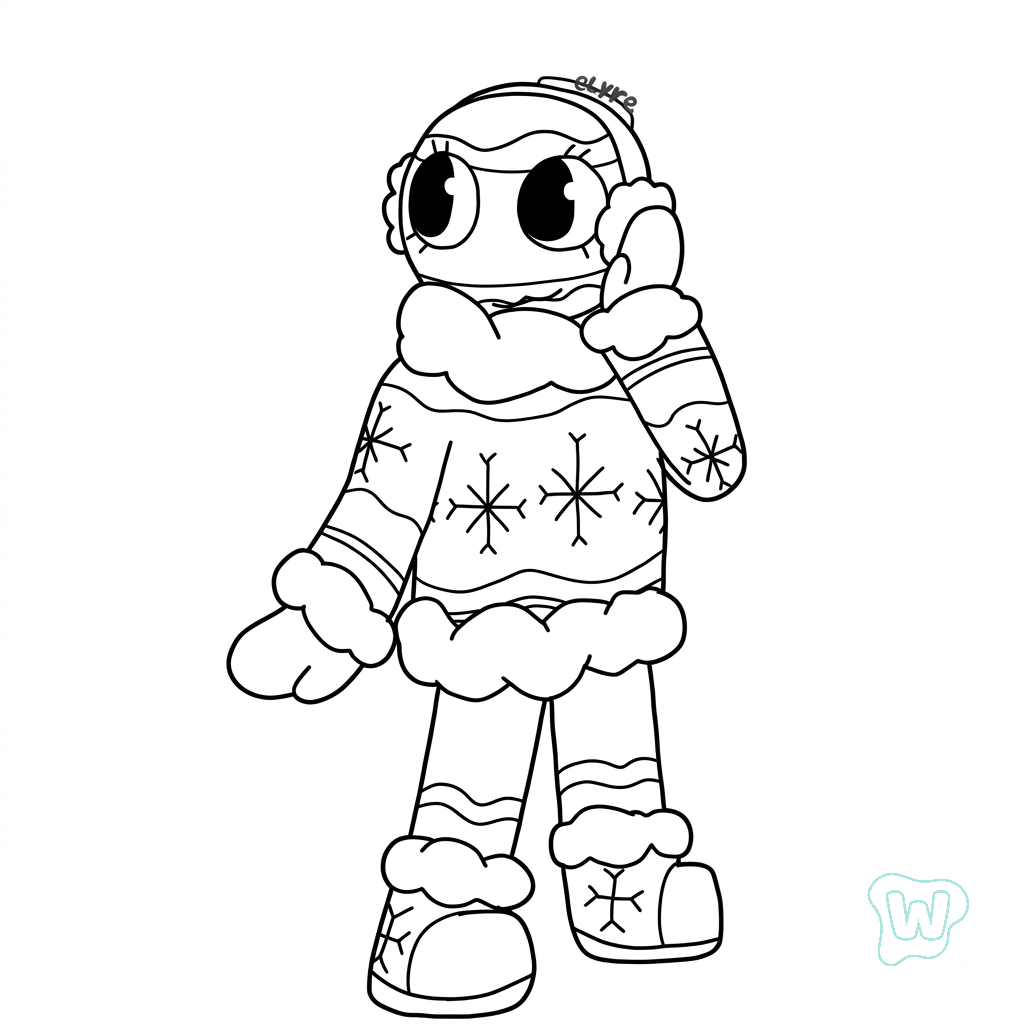 páginas para colorear lindas y fáciles de Bobette the Bauble Roblox