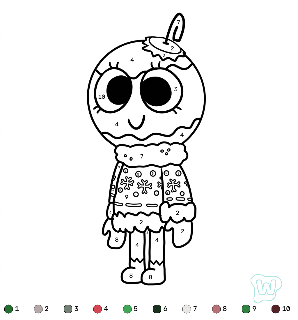 imprimir PDF gratis Bobette the Bauble Roblox coloring by numbers