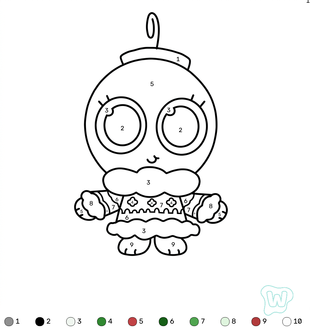 páginas para colorear Bobette the Bauble Roblox coloring by numbers imprimibles gratis