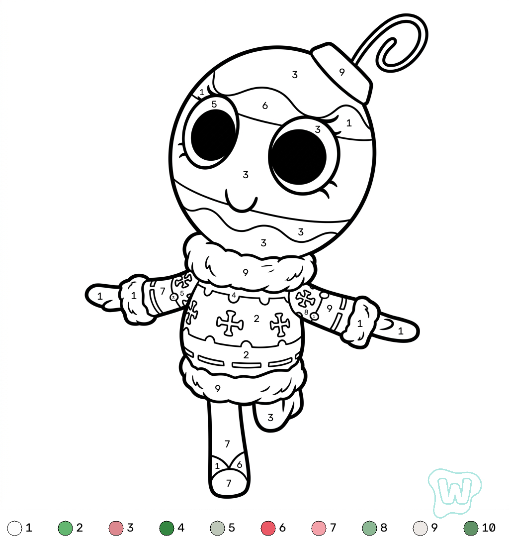 páginas para colorear detalladas de Bobette the Bauble Roblox coloring by numbers para adultos