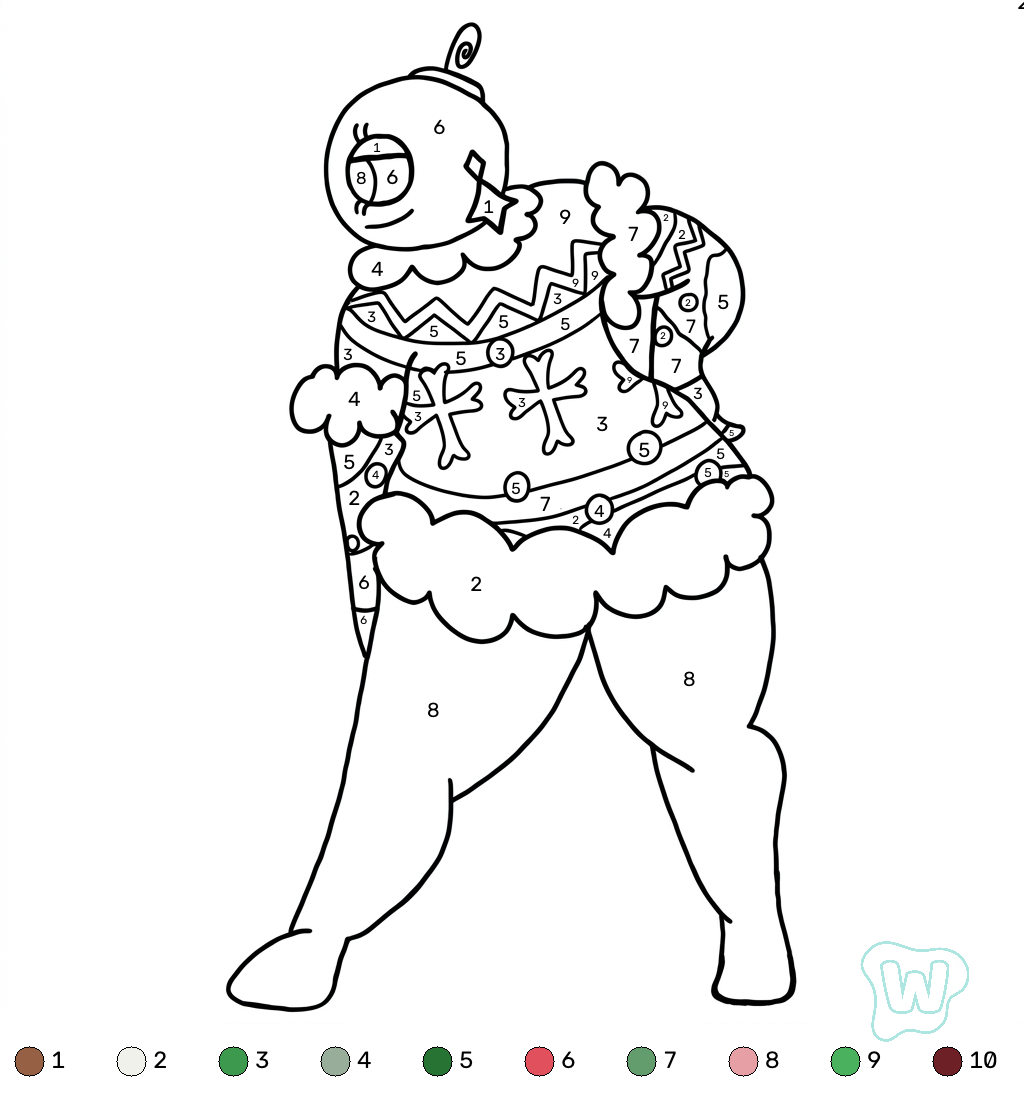 Bobette the Bauble Roblox coloring by numbers páginas para colorear para adultos pdf