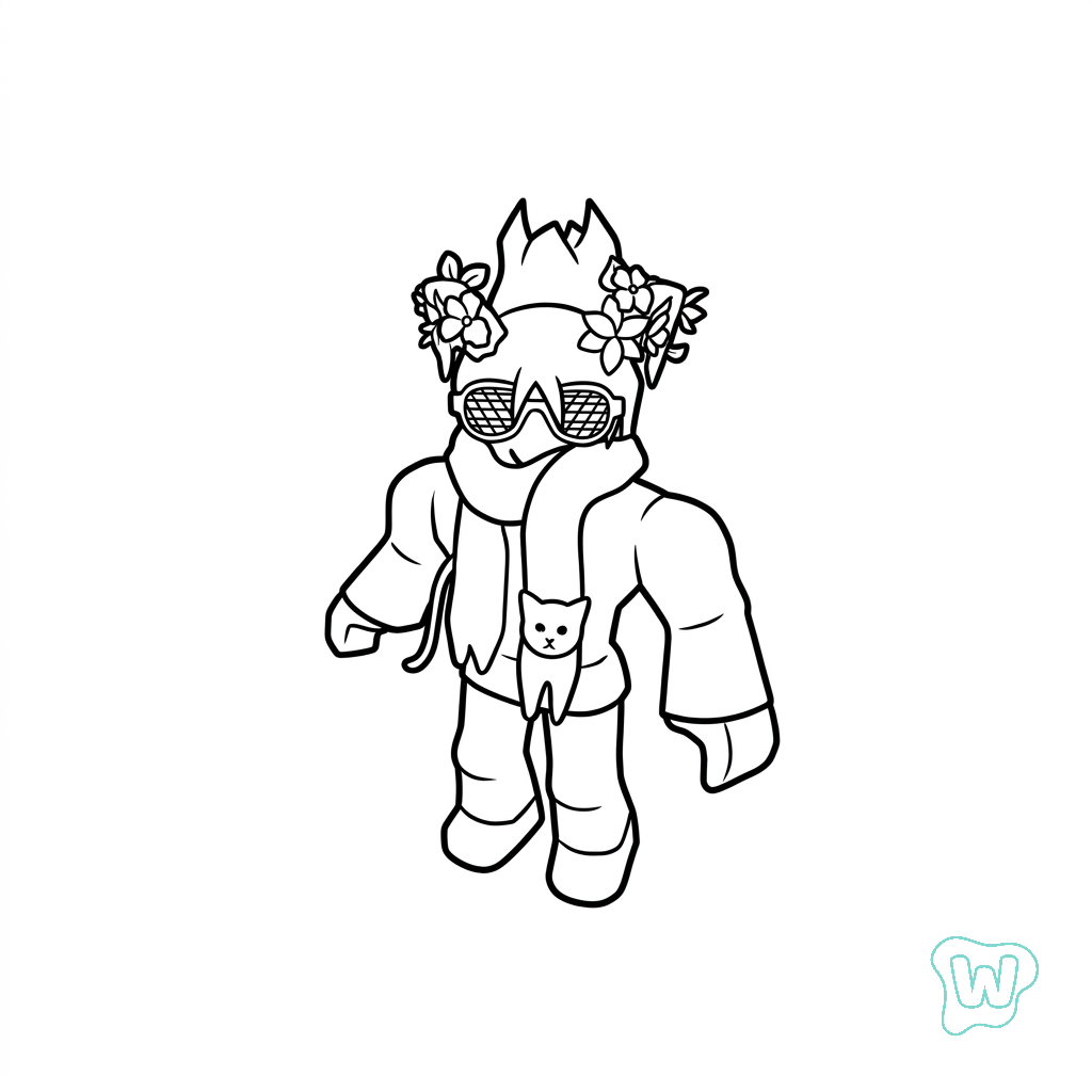 páginas para colorear de árboles BrightEyes Roblox gratis