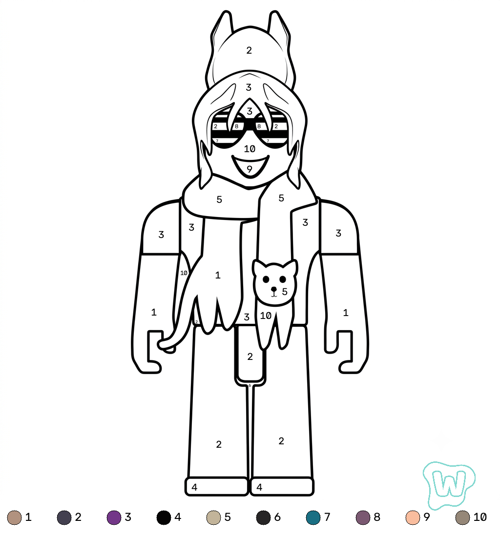 BrightEyes Roblox coloring by numbers para colorear
